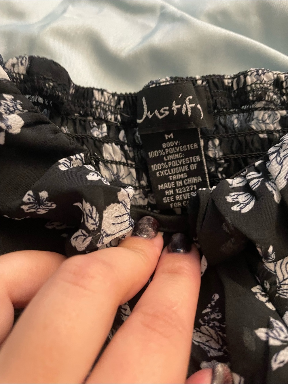 Justify Black Floral Puff-Sleeve Mini Dress - Picture 2 of 3